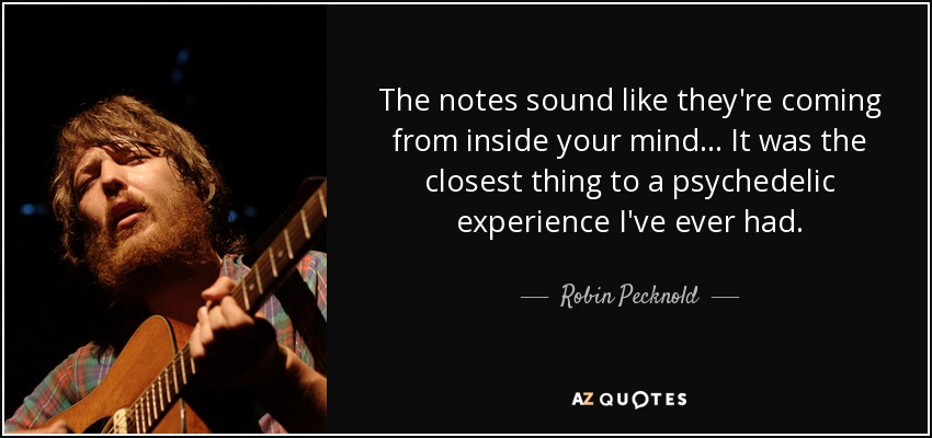 The notes sound like they're coming from inside your mind... It was the closest thing to a psychedelic experience I've ever had. - Robin Pecknold
