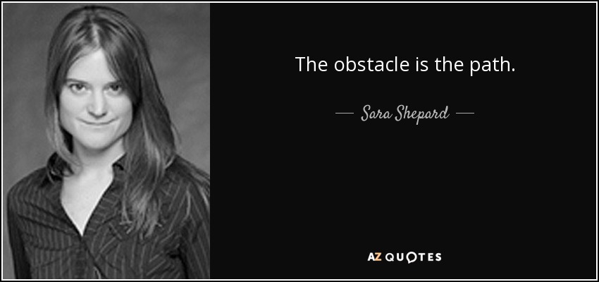 The obstacle is the path. - Sara Shepard