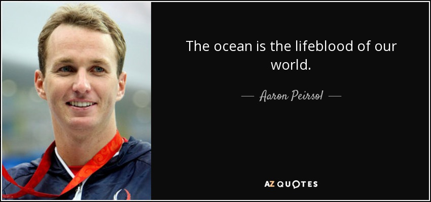 The ocean is the lifeblood of our world. - Aaron Peirsol