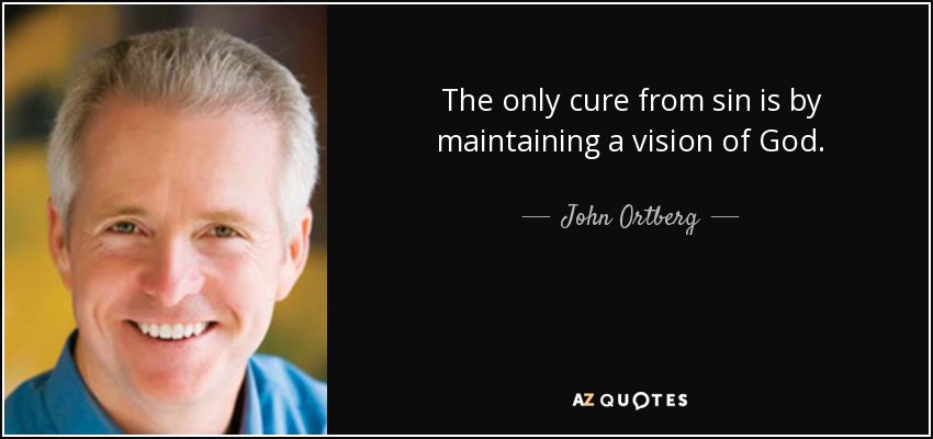 The only cure from sin is by maintaining a vision of God. - John Ortberg