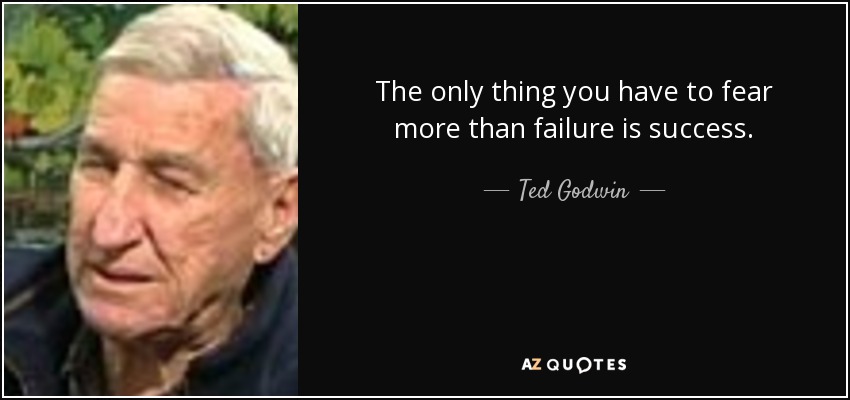 The only thing you have to fear more than failure is success. - Ted Godwin