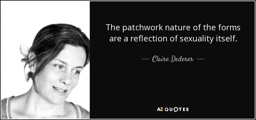 The patchwork nature of the forms are a reflection of sexuality itself. - Claire Dederer