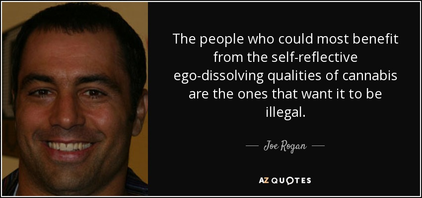 The people who could most benefit from the self-reflective ego-dissolving qualities of cannabis are the ones that want it to be illegal. - Joe Rogan
