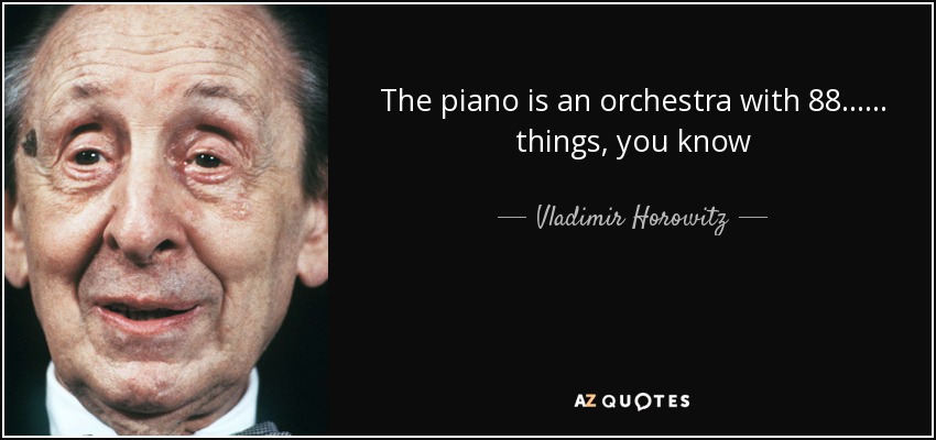 The piano is an orchestra with 88...... things, you know - Vladimir Horowitz