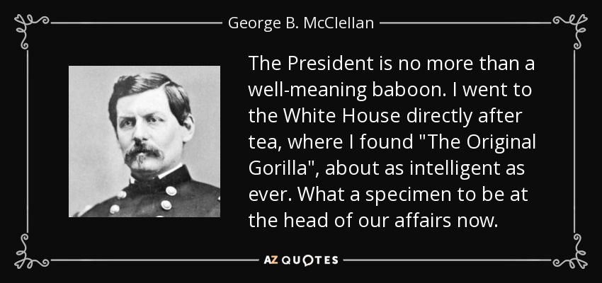 The President is no more than a well-meaning baboon. I went to the White House directly after tea, where I found 