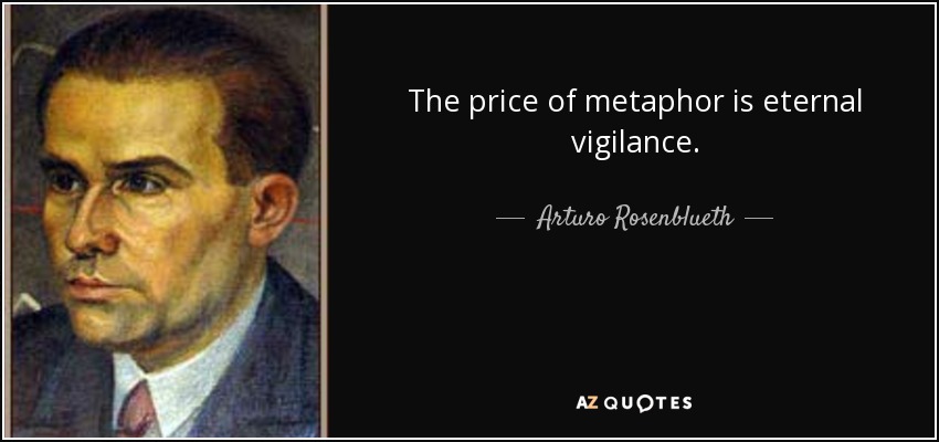 The price of metaphor is eternal vigilance. - Arturo Rosenblueth