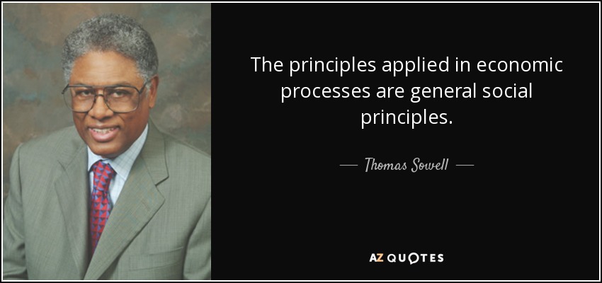 The principles applied in economic processes are general social principles. - Thomas Sowell