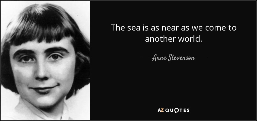 The sea is as near as we come to another world. - Anne Stevenson