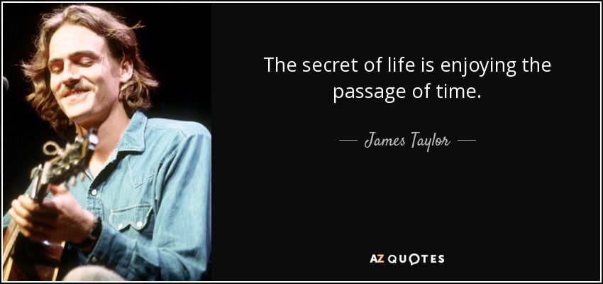 The secret of life is enjoying the passage of time. - James Taylor