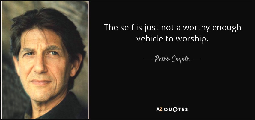 The self is just not a worthy enough vehicle to worship. - Peter Coyote