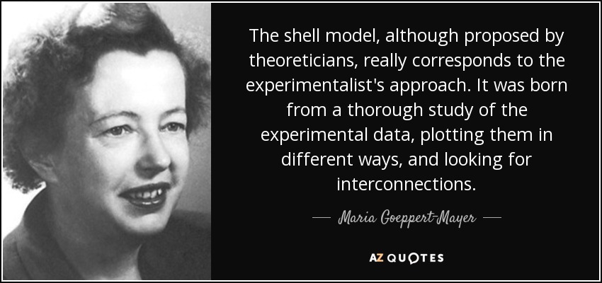 Maria Goeppert-Mayer quote: The shell model, although proposed by