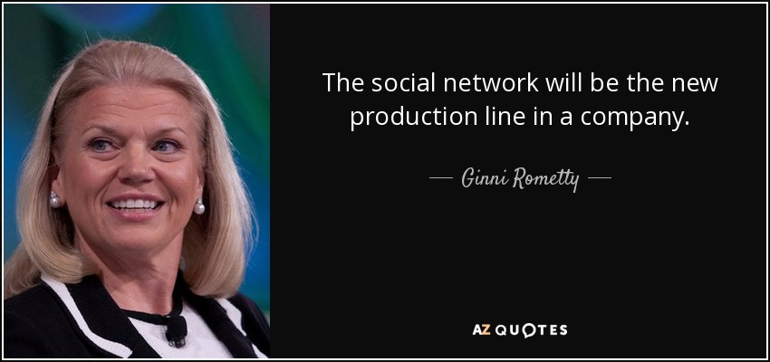 The social network will be the new production line in a company. - Ginni Rometty