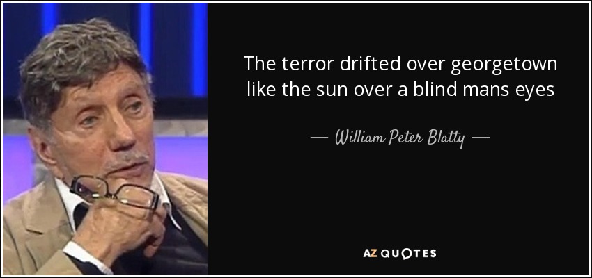 The terror drifted over georgetown like the sun over a blind mans eyes - William Peter Blatty