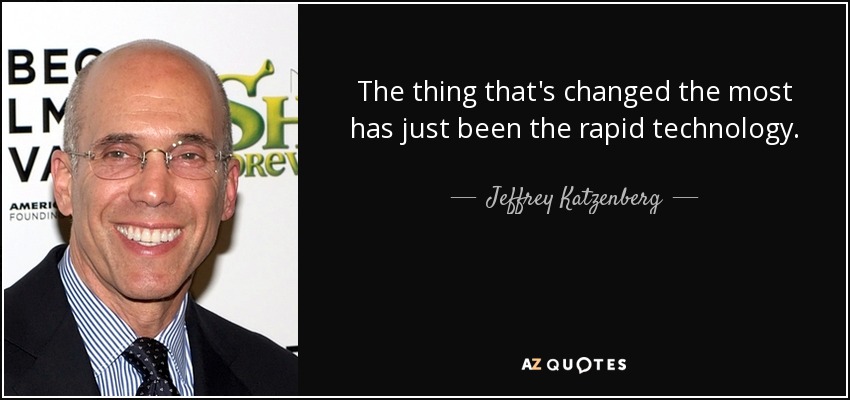The thing that's changed the most has just been the rapid technology. - Jeffrey Katzenberg
