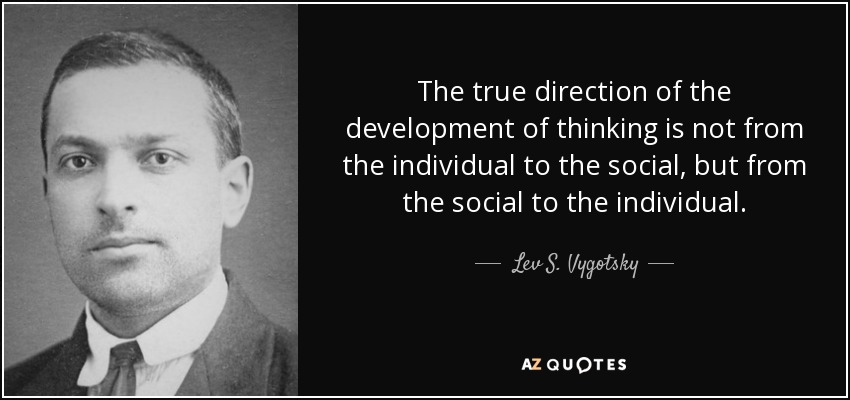 Lev S. Vygotsky quote: The true direction of the development of thinking is not...