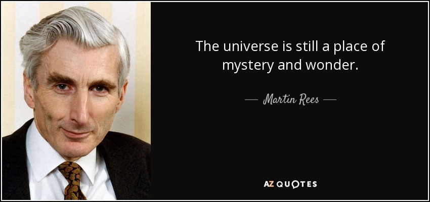 The universe is still a place of mystery and wonder. - Martin Rees