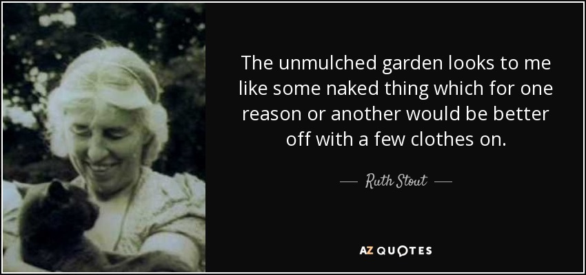 The unmulched garden looks to me like some naked thing which for one reason or another would be better off with a few clothes on. - Ruth Stout