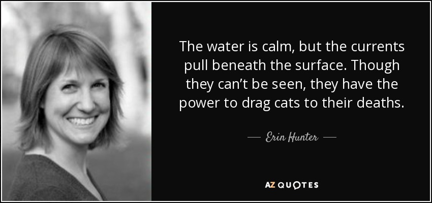 The water is calm, but the currents pull beneath the surface. Though they can’t be seen, they have the power to drag cats to their deaths. - Erin Hunter