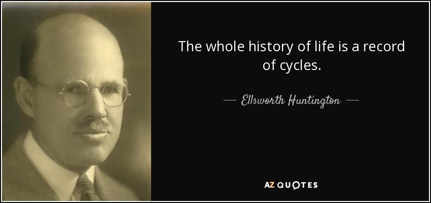 The whole history of life is a record of cycles. - Ellsworth Huntington