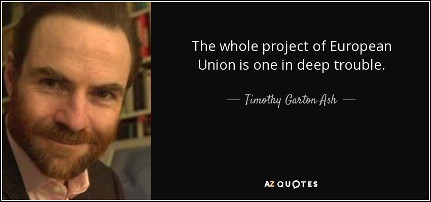 The whole project of European Union is one in deep trouble. - Timothy Garton Ash
