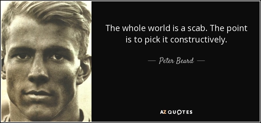 The whole world is a scab. The point is to pick it constructively. - Peter Beard