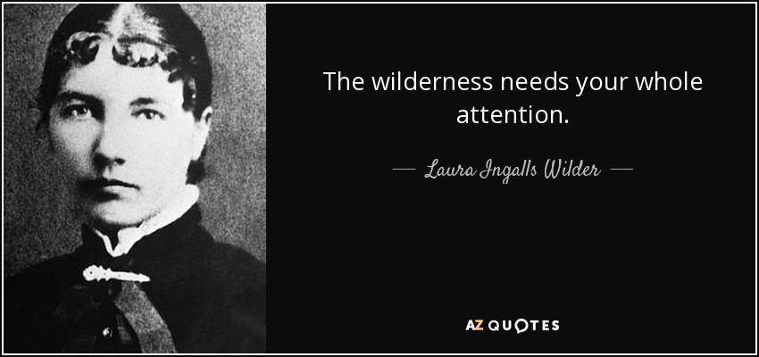 The wilderness needs your whole attention. - Laura Ingalls Wilder