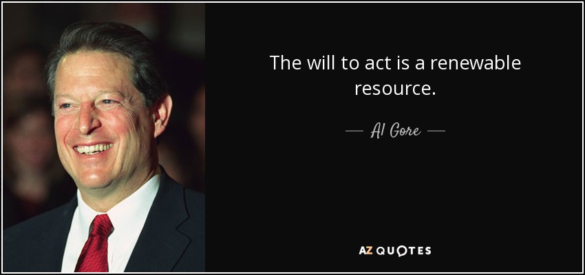 The will to act is a renewable resource. - Al Gore