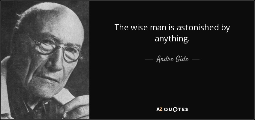 The wise man is astonished by anything. - Andre Gide