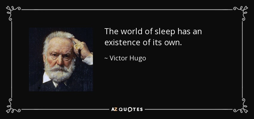The world of sleep has an existence of its own. - Victor Hugo