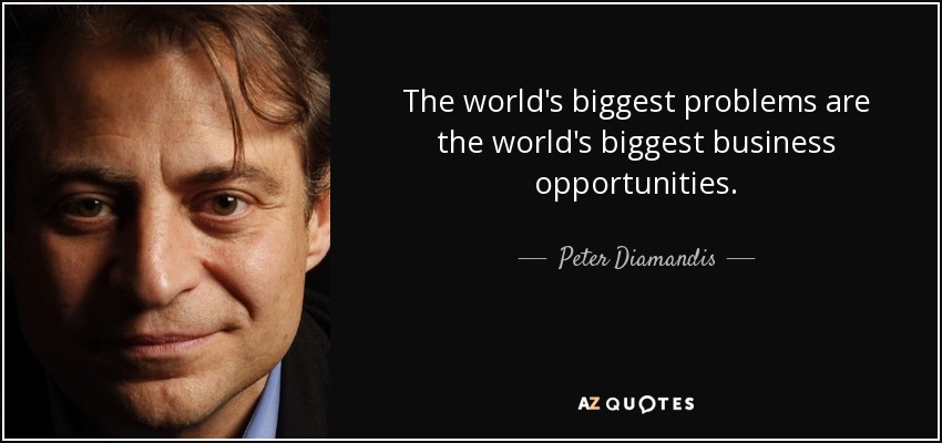 The world's biggest problems are the world's biggest business opportunities. - Peter Diamandis