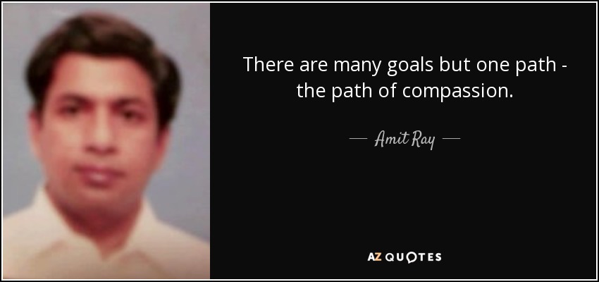There are many goals but one path - the path of compassion. - Amit Ray