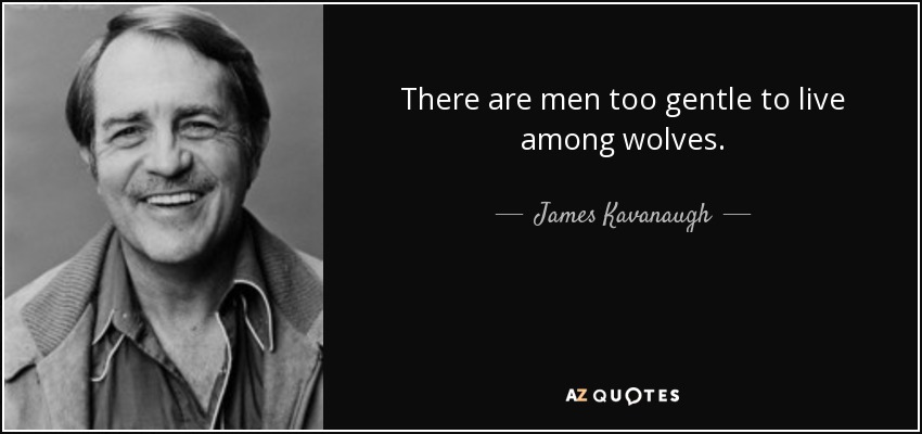 There are men too gentle to live among wolves. - James Kavanaugh