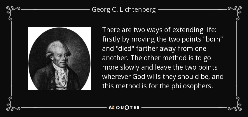 There are two ways of extending life: firstly by moving the two points 