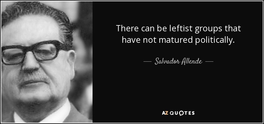 There can be leftist groups that have not matured politically. - Salvador Allende