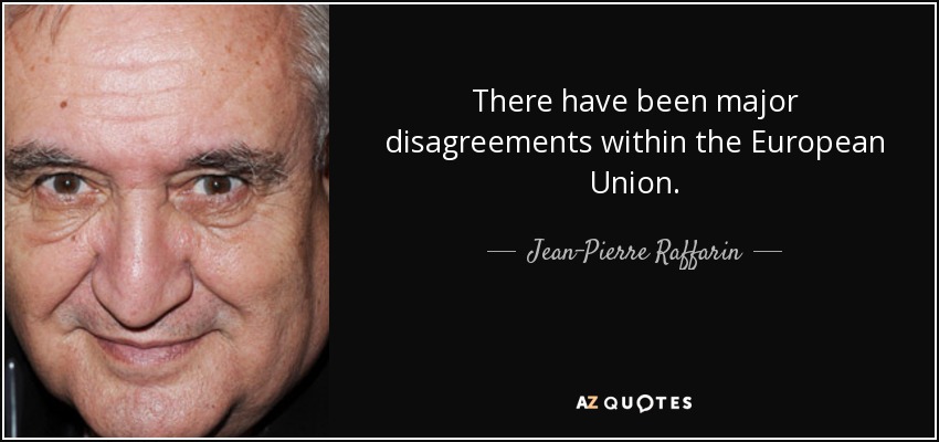 There have been major disagreements within the European Union. - Jean-Pierre Raffarin