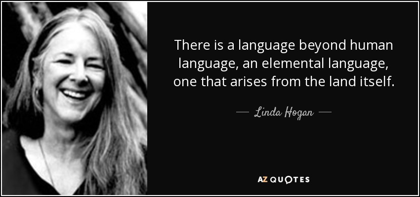 There is a language beyond human language, an elemental language, one that arises from the land itself. - Linda Hogan