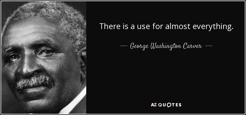 There is a use for almost everything. - George Washington Carver