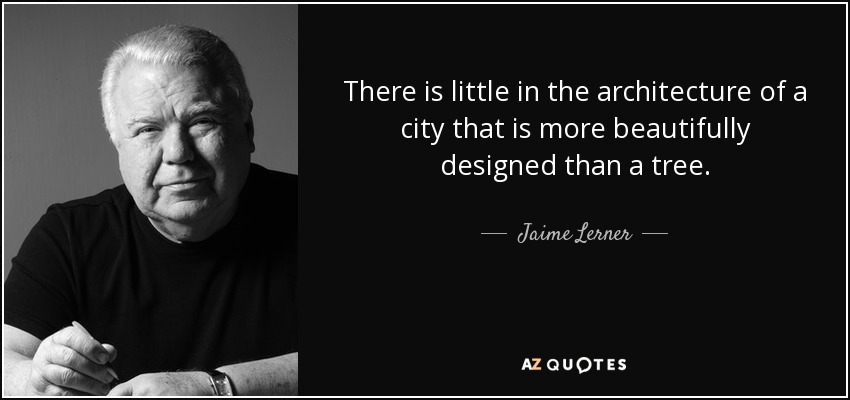 There is little in the architecture of a city that is more beautifully designed than a tree. - Jaime Lerner