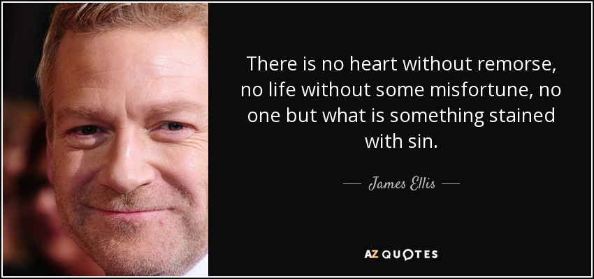 There is no heart without remorse, no life without some misfortune, no one but what is something stained with sin. - James Ellis