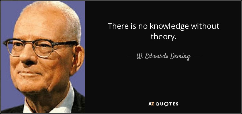 There is no knowledge without theory. - W. Edwards Deming