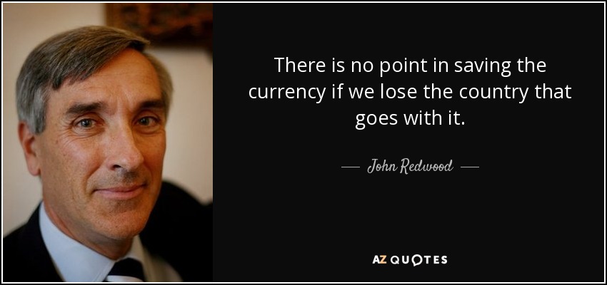 There is no point in saving the currency if we lose the country that goes with it. - John Redwood