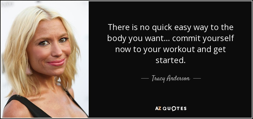 There is no quick easy way to the body you want... commit yourself now to your workout and get started. - Tracy Anderson
