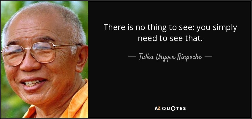 There is no thing to see: you simply need to see that. - Tulku Urgyen Rinpoche