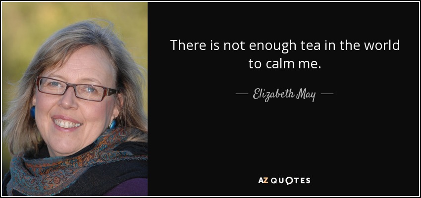 There is not enough tea in the world to calm me. - Elizabeth May