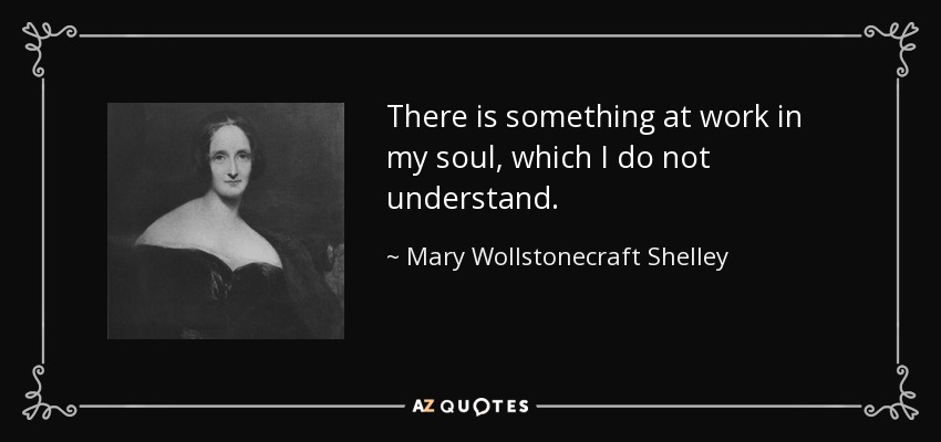 There is something at work in my soul, which I do not understand. - Mary Wollstonecraft Shelley