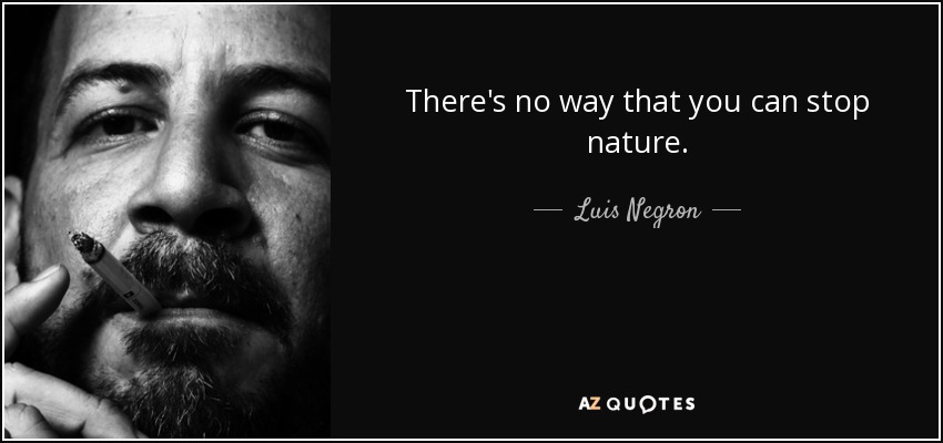 There's no way that you can stop nature. - Luis Negron