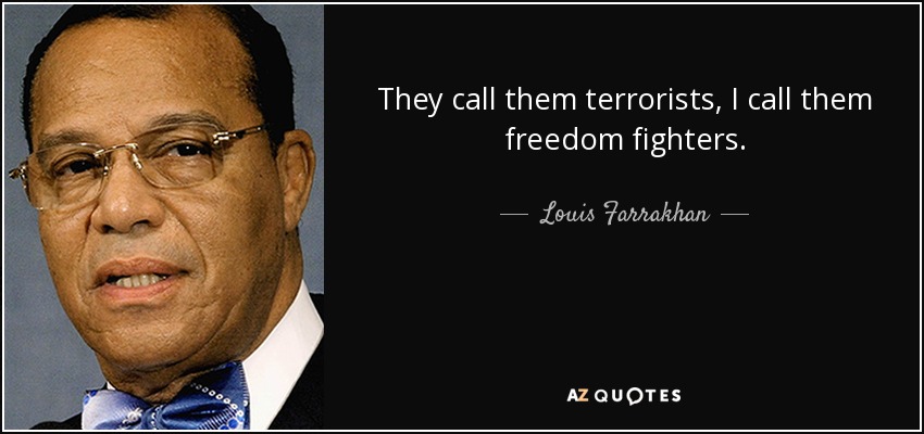 They call them terrorists, I call them freedom fighters. - Louis Farrakhan