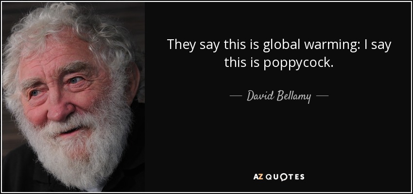 They say this is global warming: I say this is poppycock. - David Bellamy