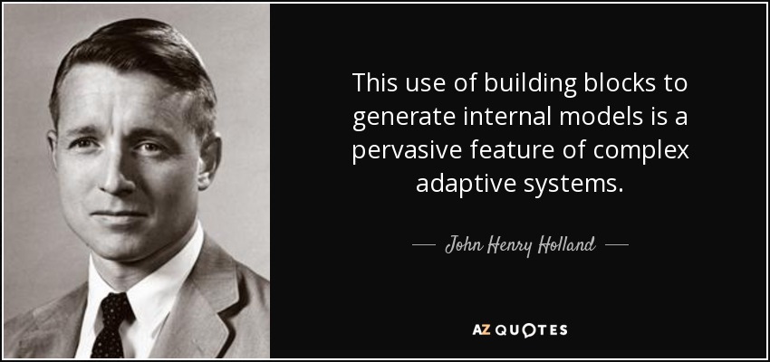 This use of building blocks to generate internal models is a pervasive feature of complex adaptive systems. - John Henry Holland