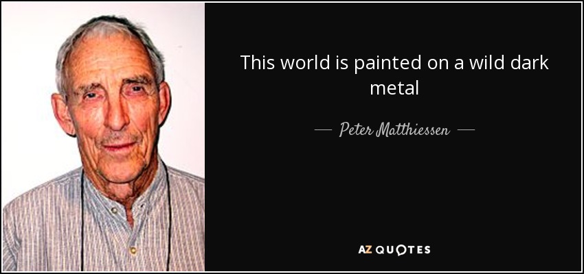 This world is painted on a wild dark metal - Peter Matthiessen